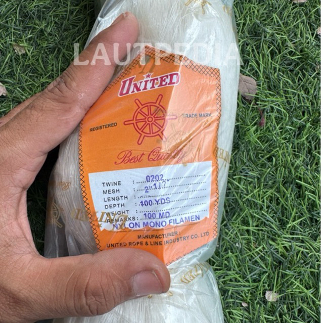 Jaring Ikan UNITED 0.20 2.1/2 inci 100x100 Tate - Anti geser