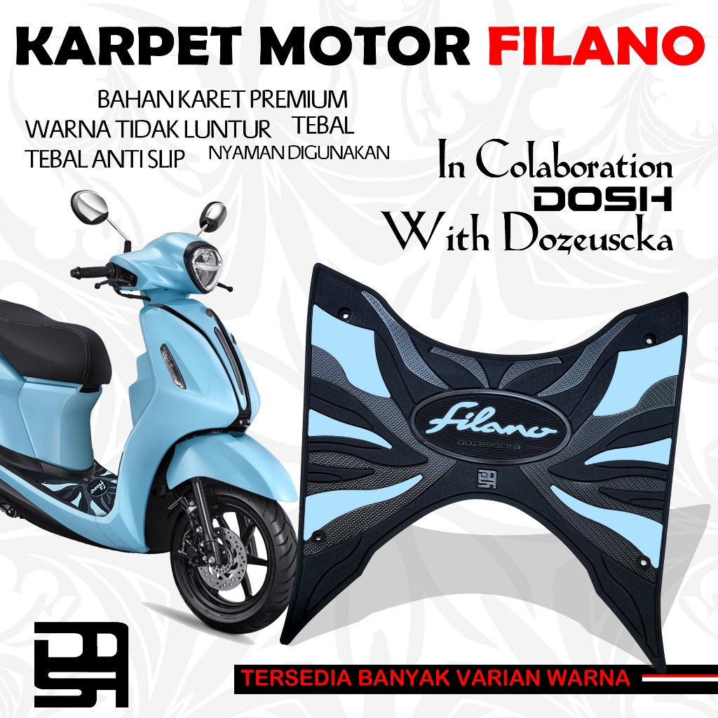 DOZEUSCKA Karpet Motor Yamaha Filano 2024 Warna Biru Muda