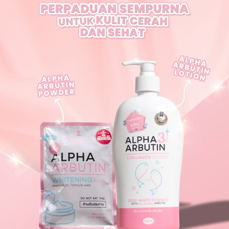 PRECIOUS SKIN THAILAND ALPHA ARBUTIN WHITENING PLUS KAPSUL | ALPHA ARBUTIN COLLAGEN BODY LOTION 500 