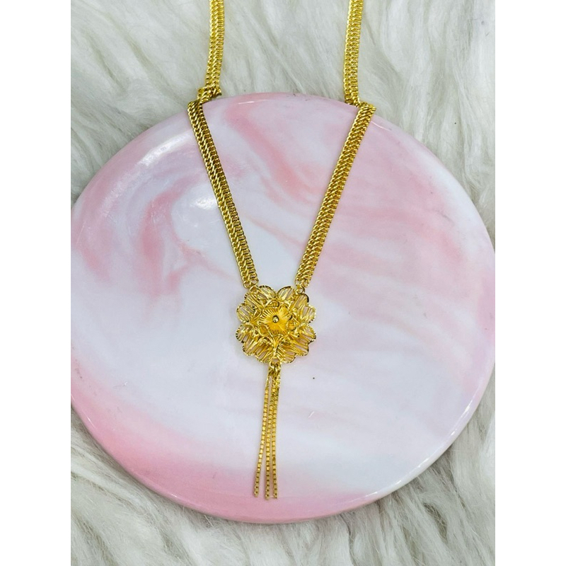 kalung holo bunga kerawang rumbai rumbai emas asli kadar 700
