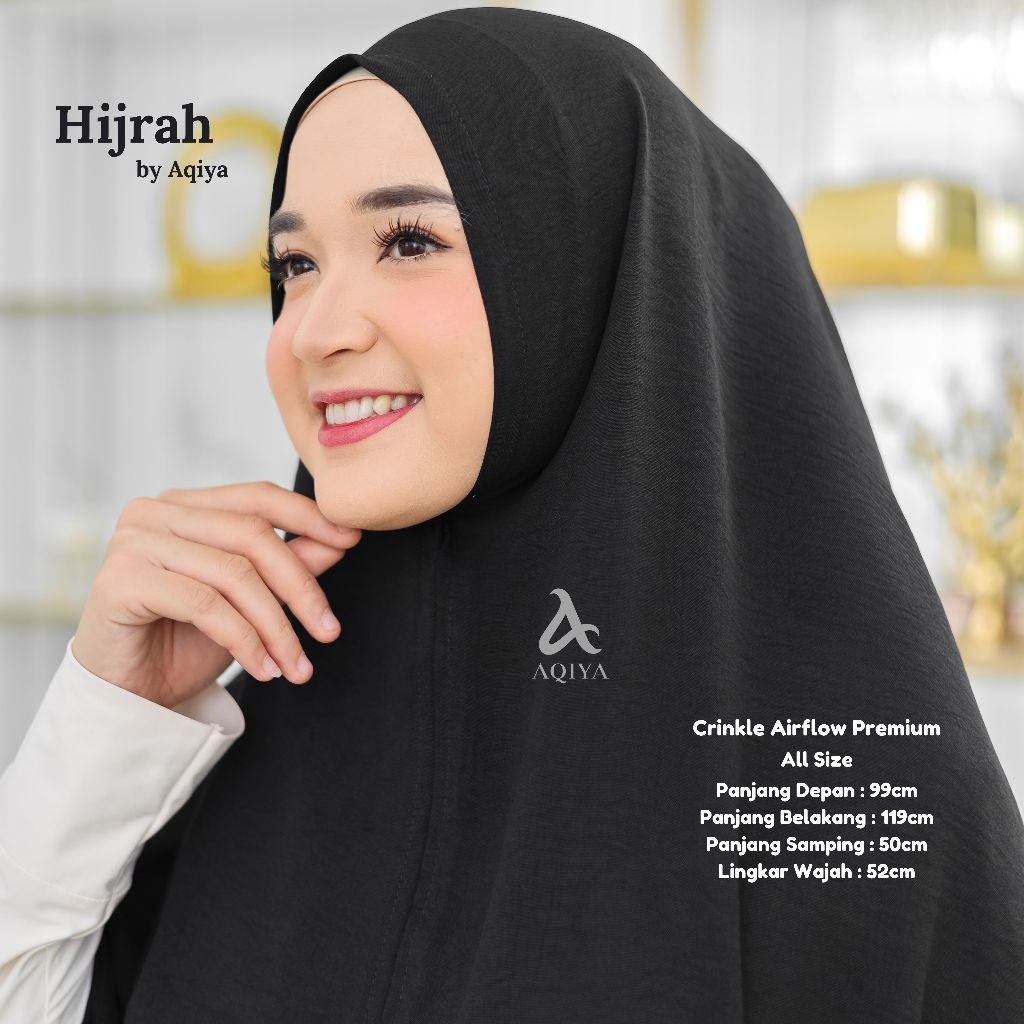 TERPOPULER AQIYA HIJRAH - Khimar Hijab Kerudung Syari Premium Bergo Panjang Jumbo Syari Terbaru