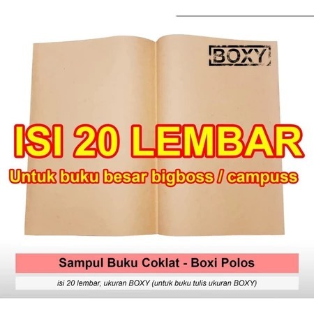 

SAMPUL BUKU COKLAT UKURAN BOXY 1PACK ISI 20LEMBAR / KERTAS SAMSON