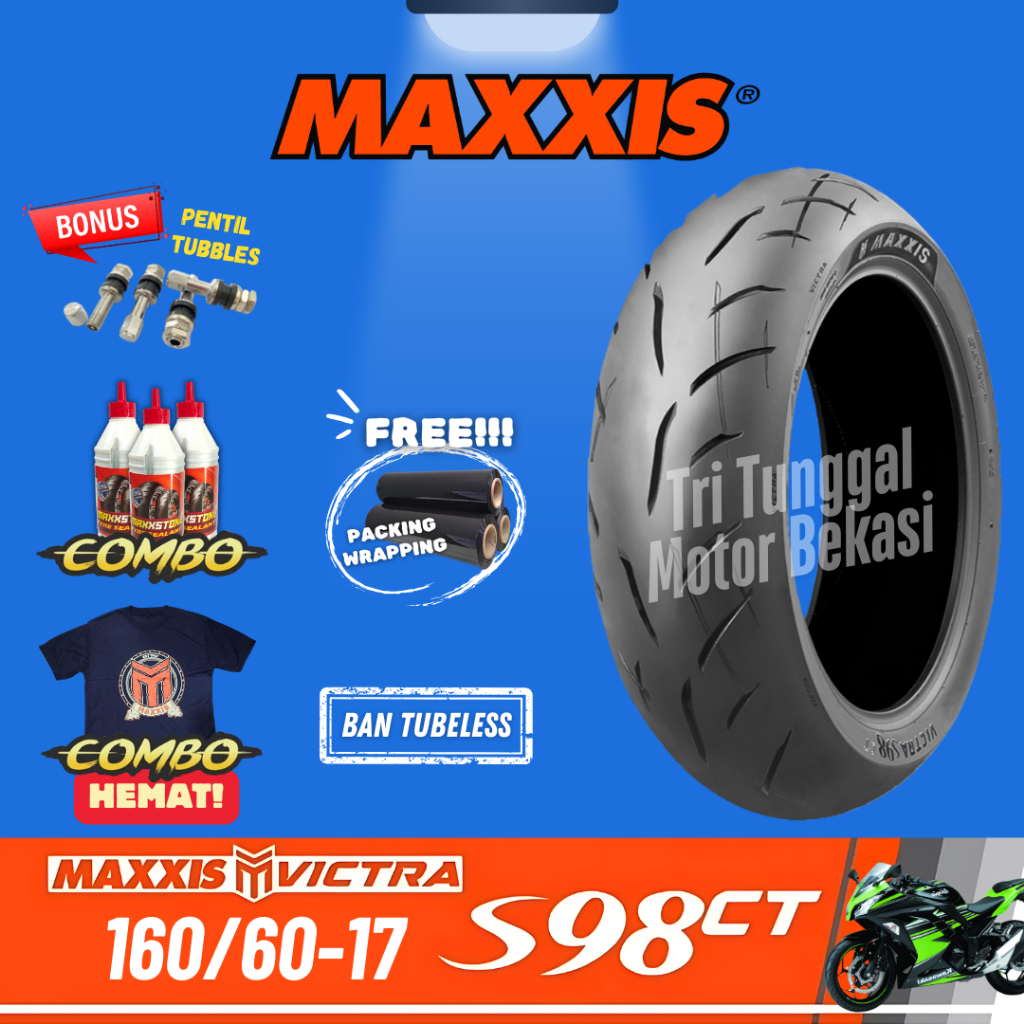 [READY COD] BAN MAXXIS RING 17 VICTRA 98 CT TUBELESS 160/60-17 / BAN MOTOR RING 17 MAXXIS / BAN MAXX