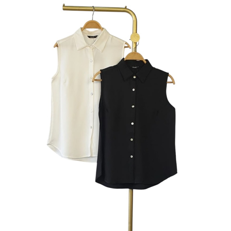 Chloebeautyshop - Tanktop Dalaman Singlet Blouse Wanita Blanik / Inner Blazer Tanpa Lengan
