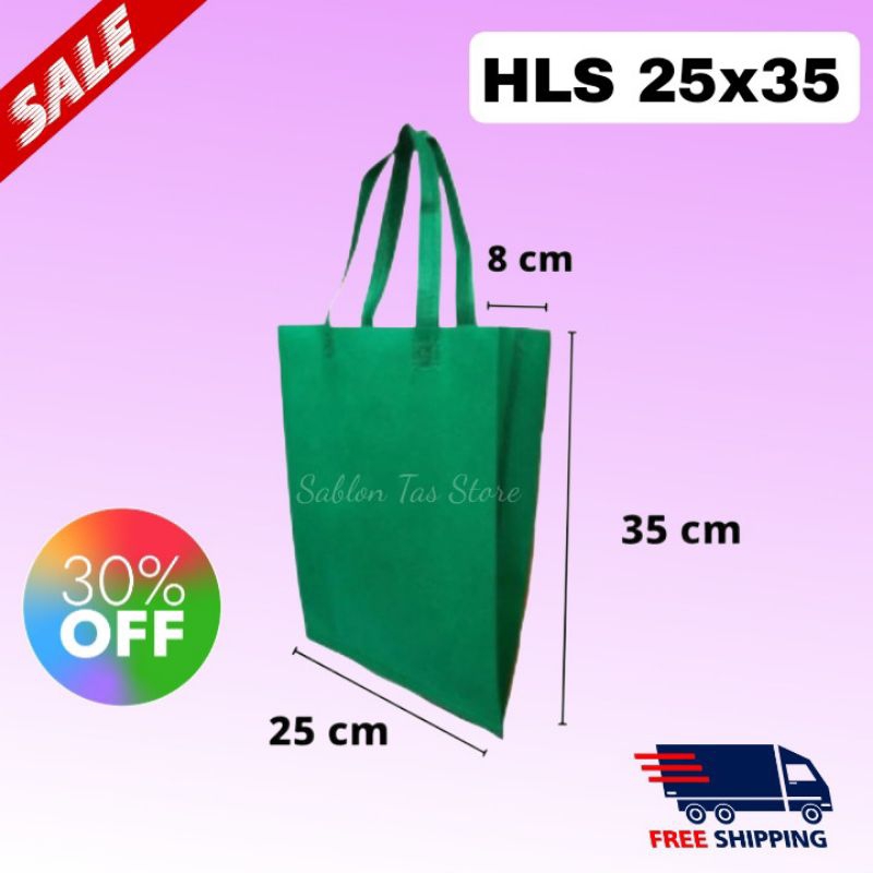 

(PCS)Tas Spunbond Handle uk 25x35 / Goodie Bag 65/75 gsm / Tas Kain Polos