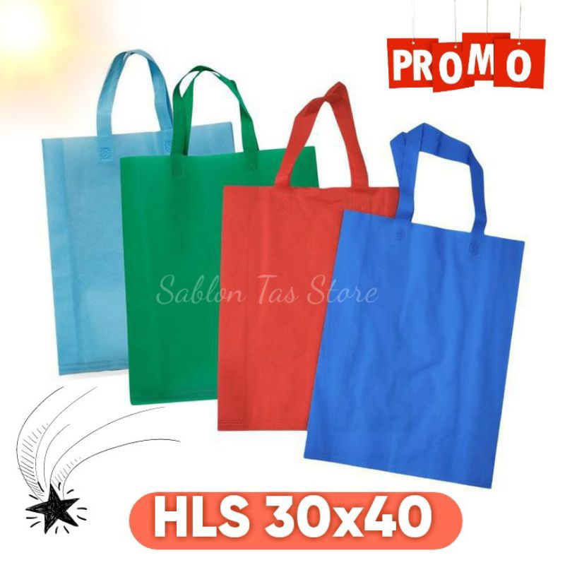 

Tas Spunbond Handle uk 30x40x8 / Goodie Bag 65/75 gsm / Tas Kain Polos