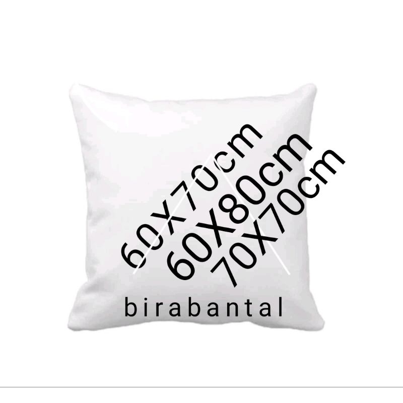 Sarung bantal sofa 60X70cm, 60X80cm, 70X70cm putih polos daleman pakai resleting