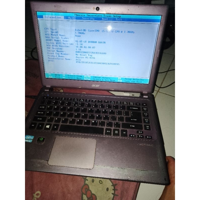 mobo acer v5-471g core i5 dual vga