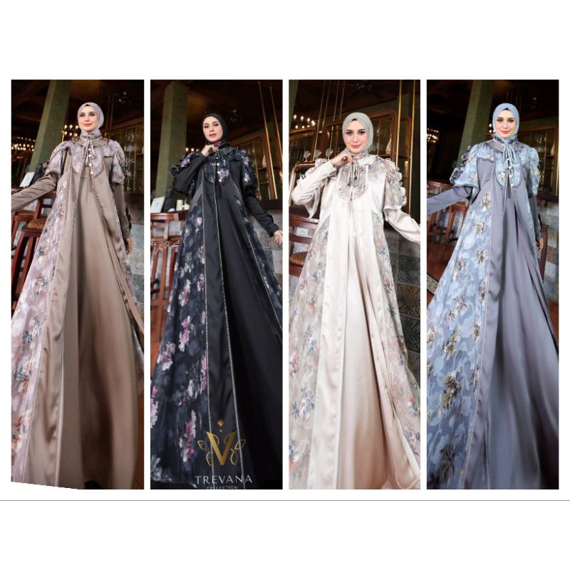 Ready COD Trevana terbaru Dianara Dinara | Rayan Rayana syari original gamis 3in1 Iner outer scraff 
