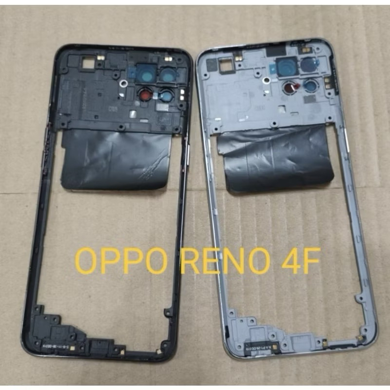 Tulang Tengah Bezel Rangka Mesin Tutup Mesin Oppo Reno 4F | Reno 4 F SPH2209 - Black