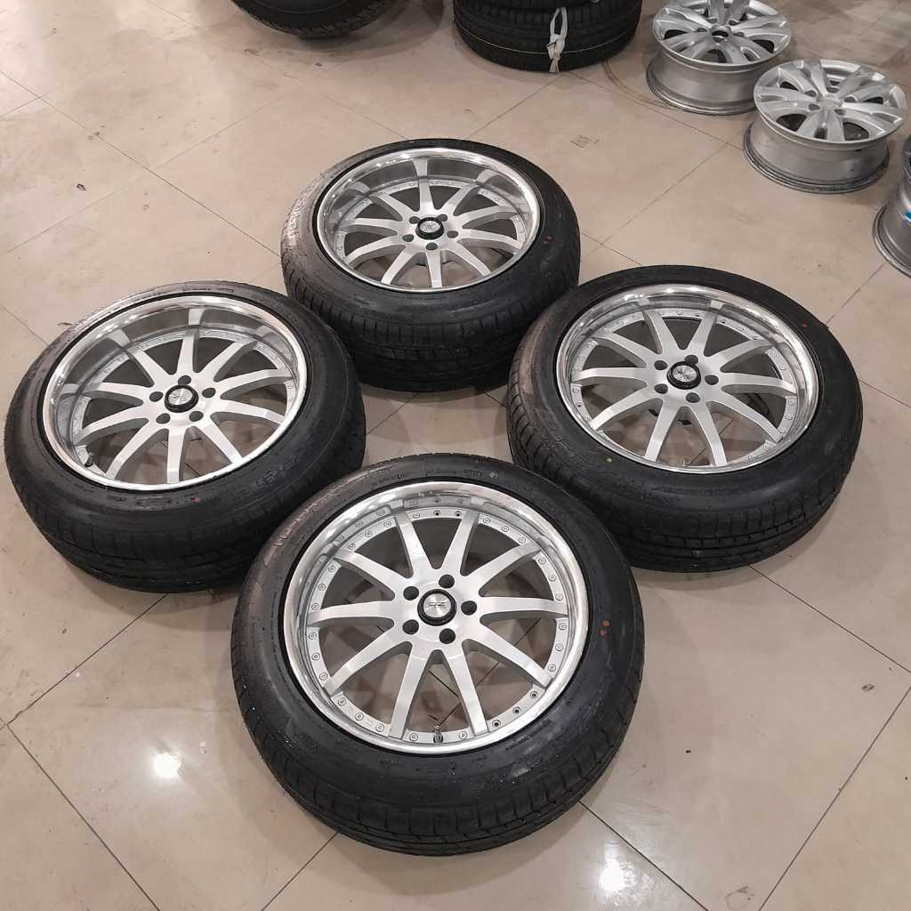 VELG SECOND CELONG MOBIL RACING GENOSIS RING 19 LEBAR 8,5/9,5 ET35/33 PCD 5X114,3 + BAN 225/55 R19