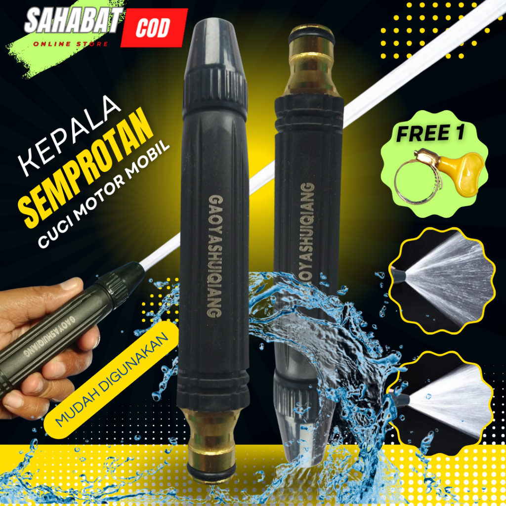 Alat Cuci Motor Kepala Semprotan Air Nozzle Spray Mobil Motor Tanaman Alat Buat Cuci Kendaraan Tanpa