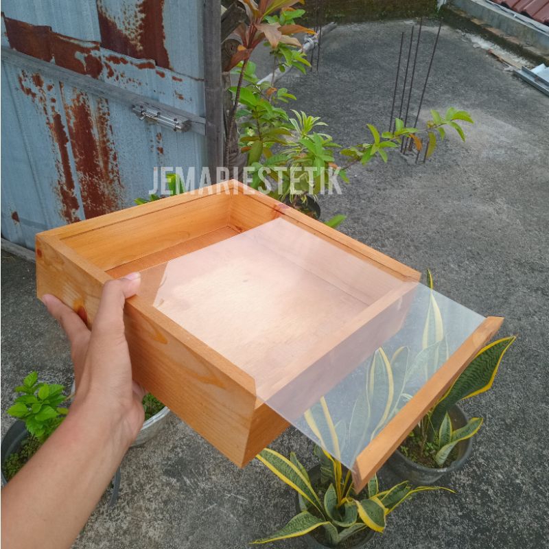 BOX DONAT TUTUP GESER | WADAH DONAT | KOTAK DONAT KAYU | TEMPAT DONAT TUTUP AKRILIK