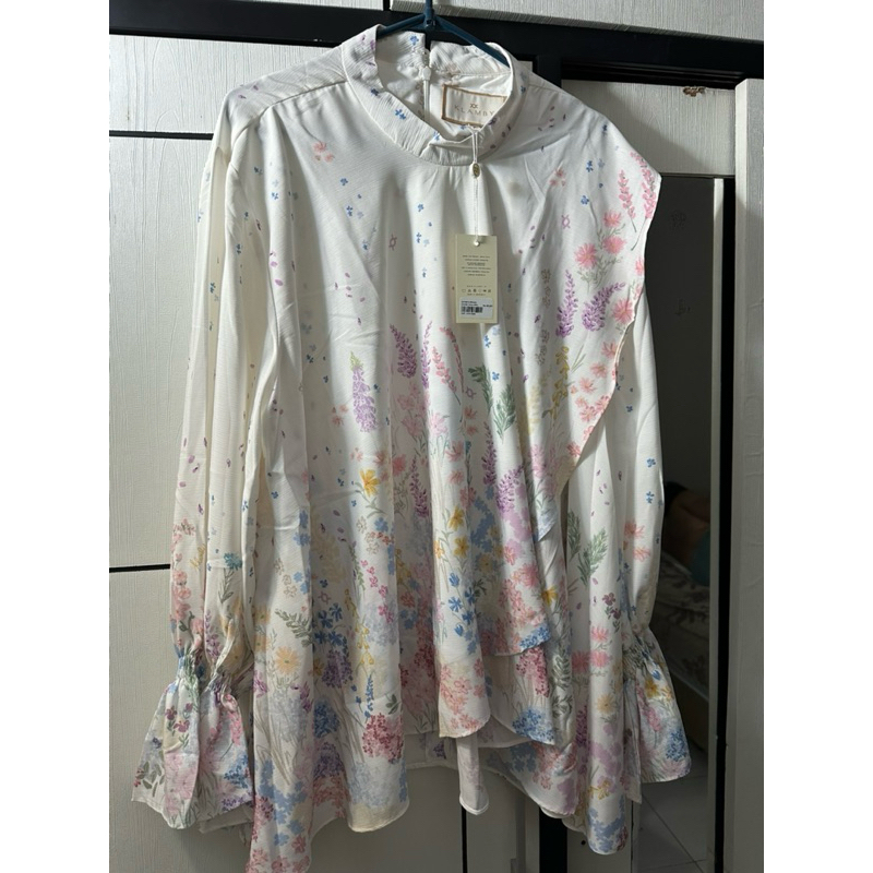 Wearing klamby gardenia blouse putih xxxl