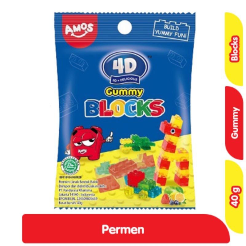 

Amos 4D Permen Jeli 3D Bentuk Balok 40 g