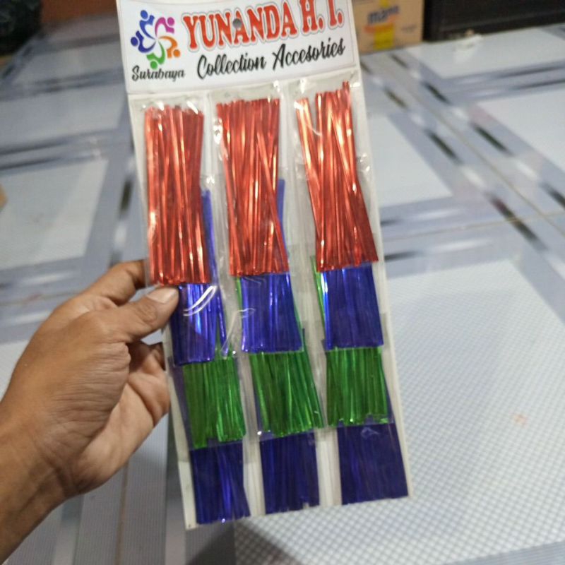 

(1renteng isi 12pak) tali kawat emas