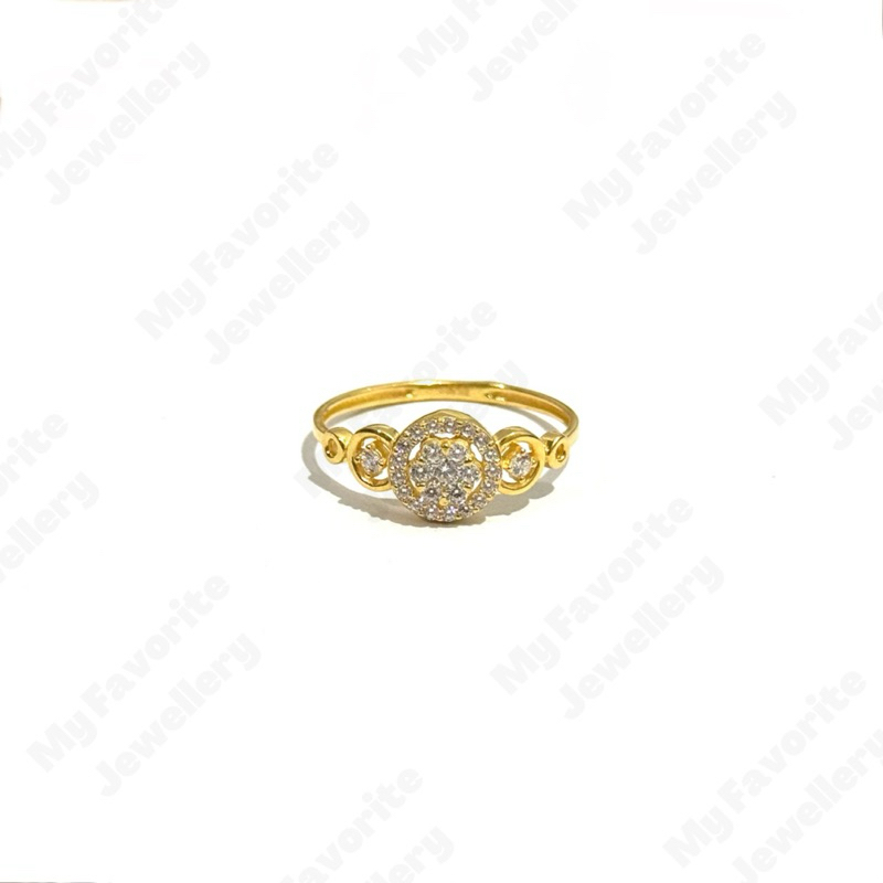 Cincin Uk15 Elegan Emas Asli Kadar 875 20K
