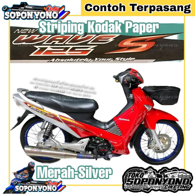 +✅𝗧𝗘𝗥𝗠𝗨𝗥𝗔𝗛 | STRIPING WAVE S 125 BAHAN KODAK PAPER ORIGINAL THAILAND FOR WAVE125 SUPRA 125 WAVE S 12