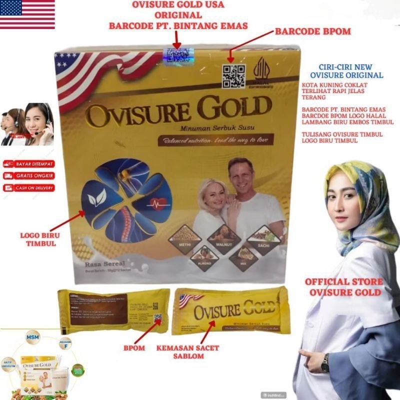 

OVISURE GOLD ASLI ORIGINAL MILK SUSU VITAMIN TULANG DAN SENDI NYERI OTOT KERAM KEBAS