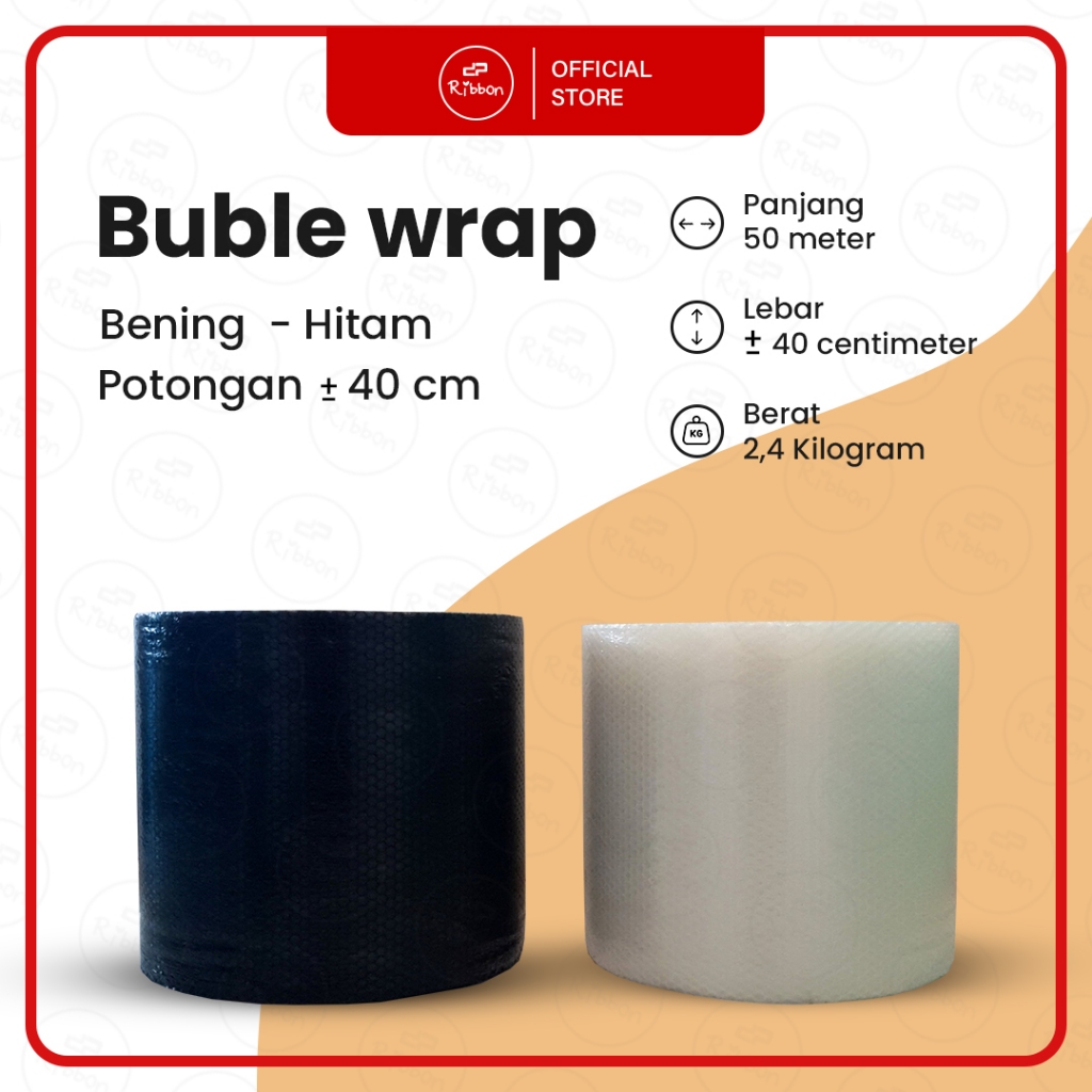 

BUBBLE HITAM 40cm X 50m Wrapping Plastik Gelembung