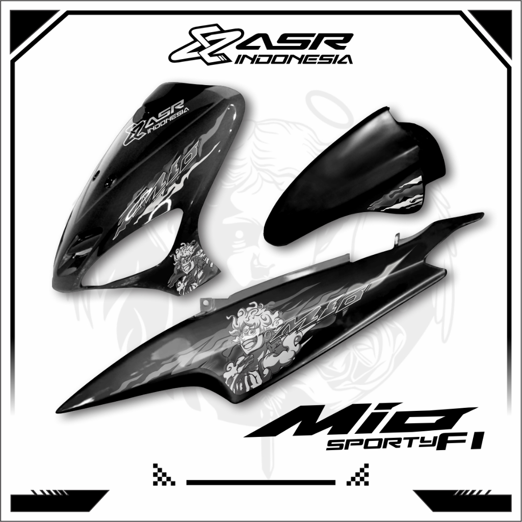 Stiker Mio Sporty 5tl transparan all master One piece luffy