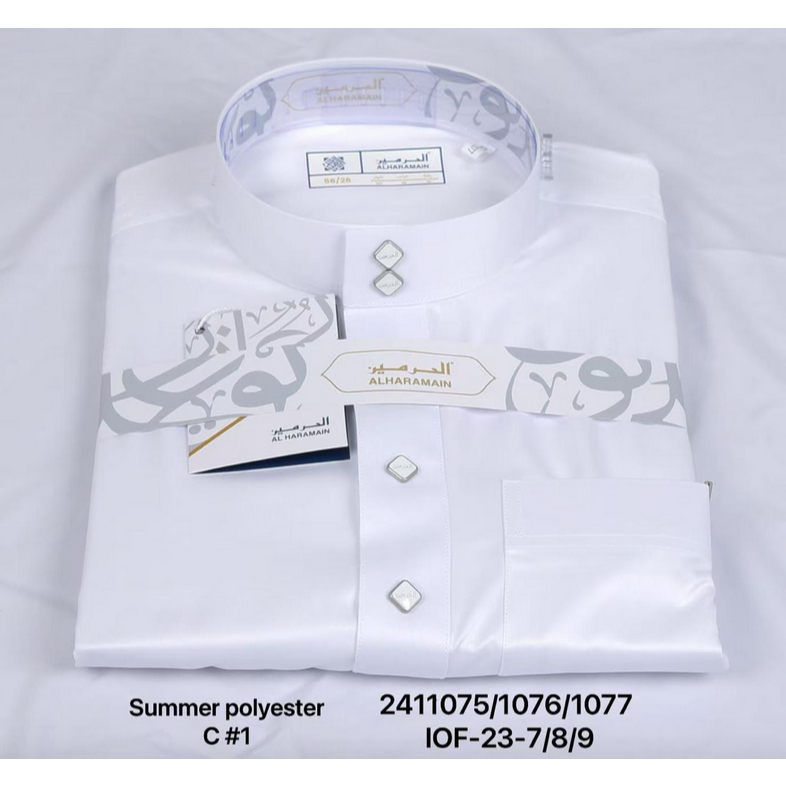 (BISA COD) 09 JUBAH AL HARAMAIN PREMIUM PUTIH HITAM KANCING WAJIK GAMIS PRIA DEWASA VIETNAM