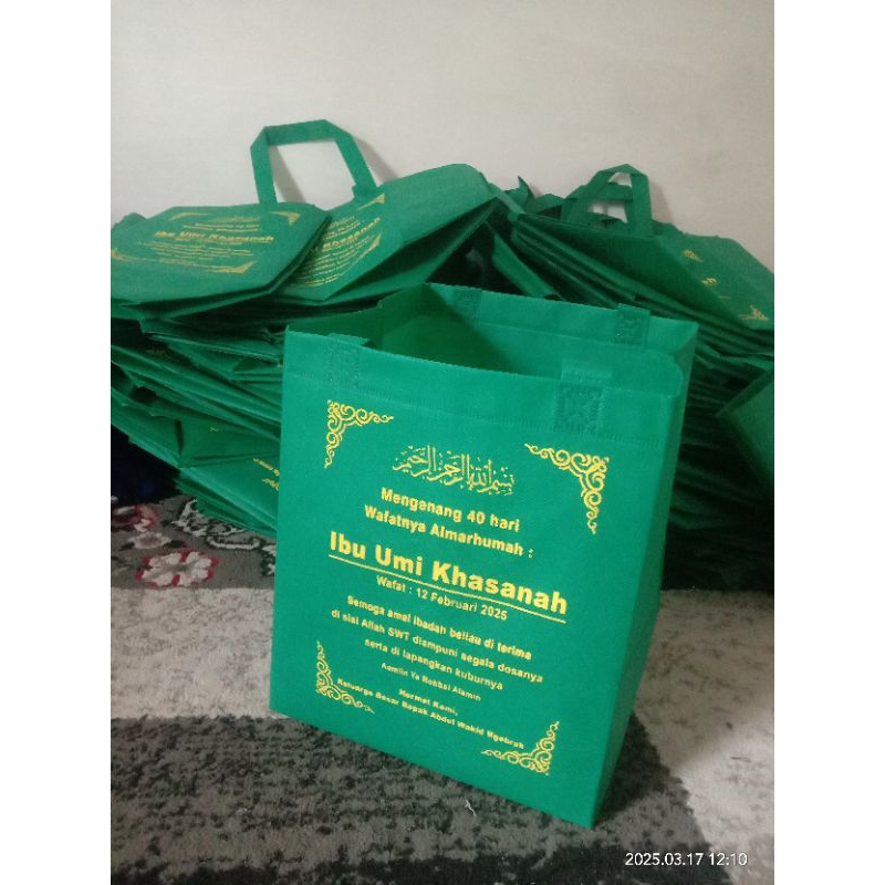 

tas hajatan sablon ukuran box 22x22