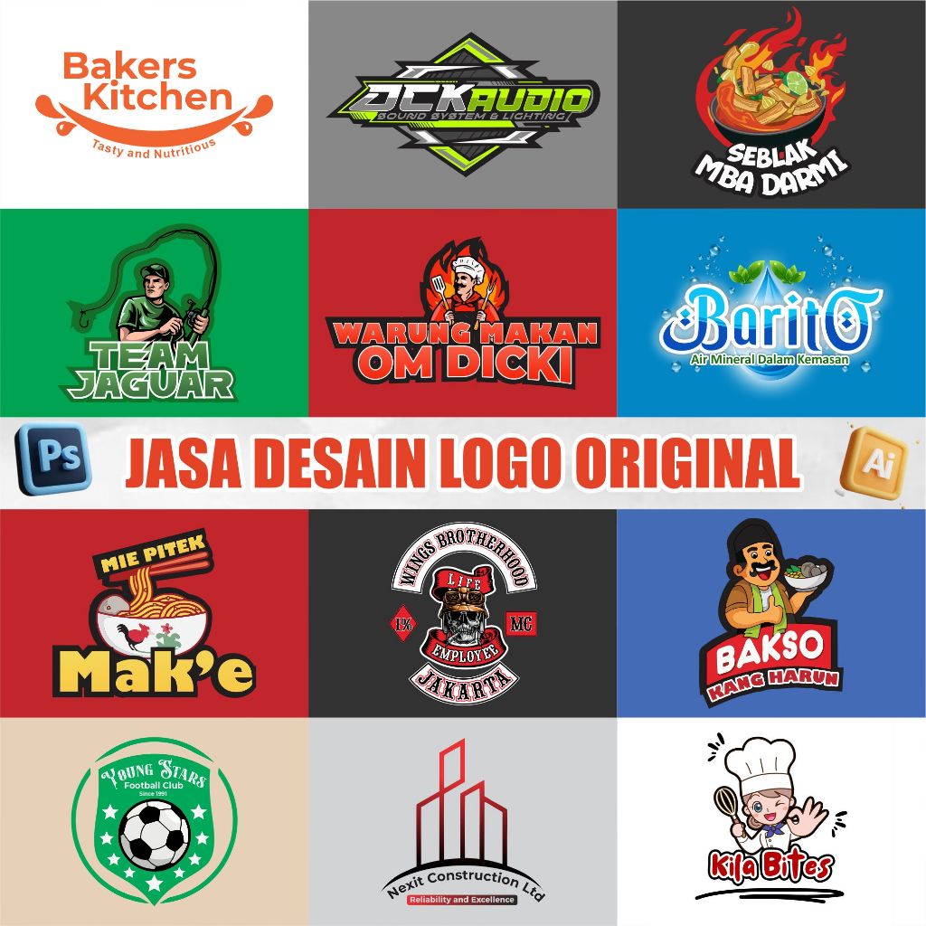 Yourneeds Jasa Desain Logo Profesional Original Inisial Makanan Komunitas Perusahaan