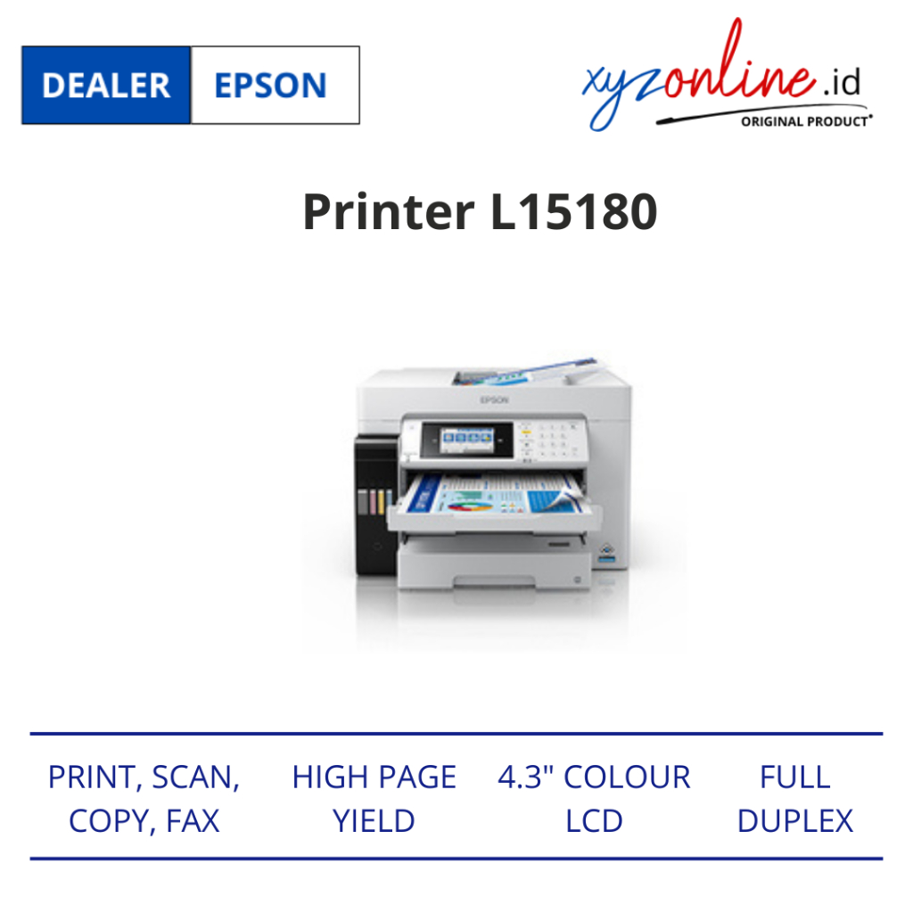 Printer Epson Multifungsi Dupleks Wi-Fi A3 Epson EcoTank L15180