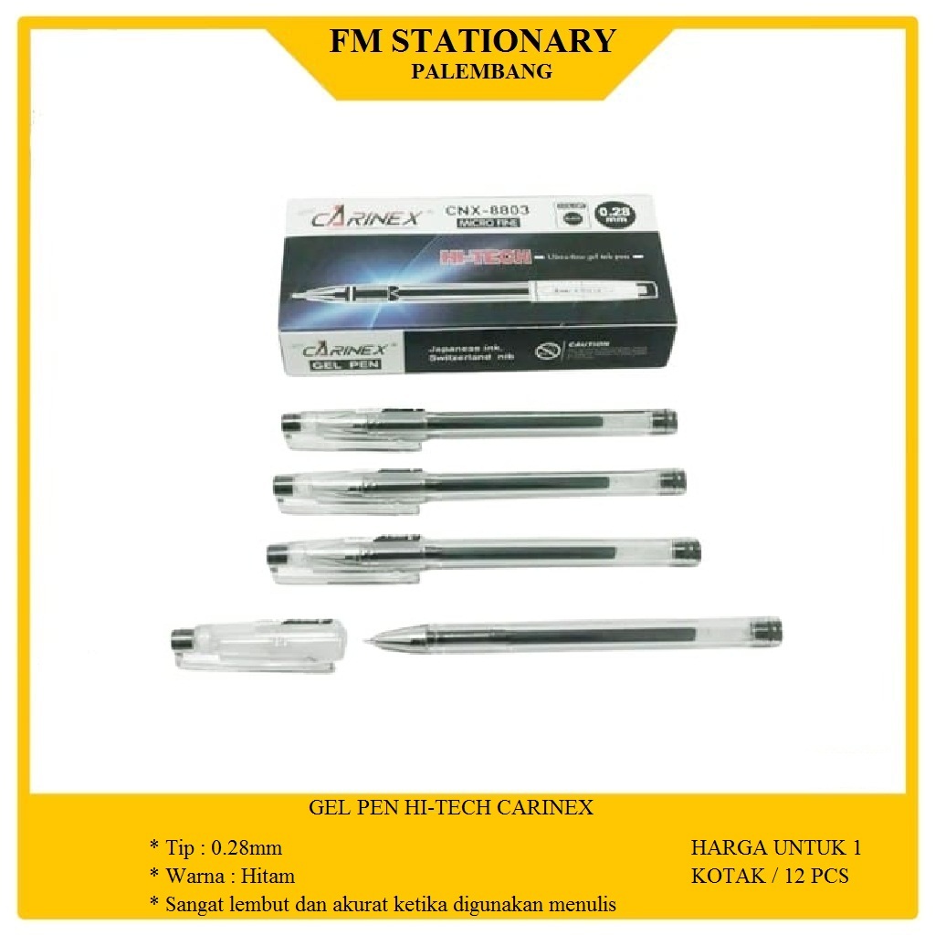 

Pena Gel Pen Hi-Tech Micro Fine Carinex CNX-8803 0.28mm (1lusin)