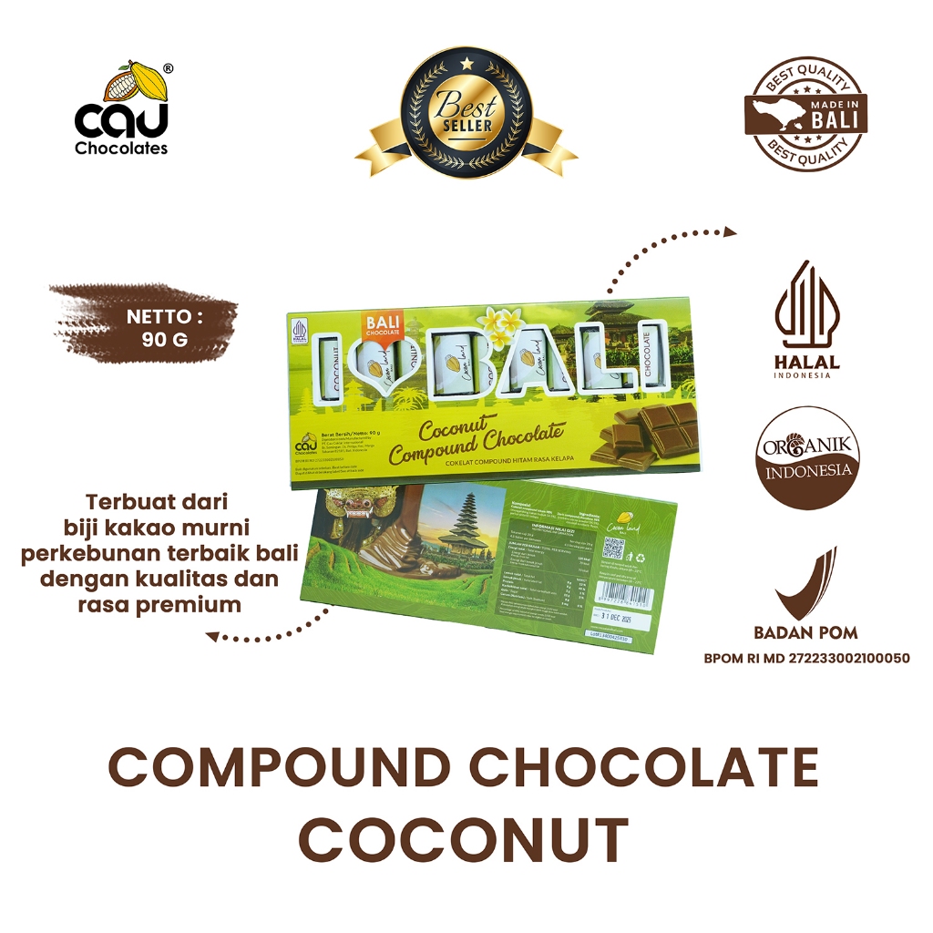 

Cocoa Land - Compound Chocolate I LOVE BALI Coconut - 90 gr