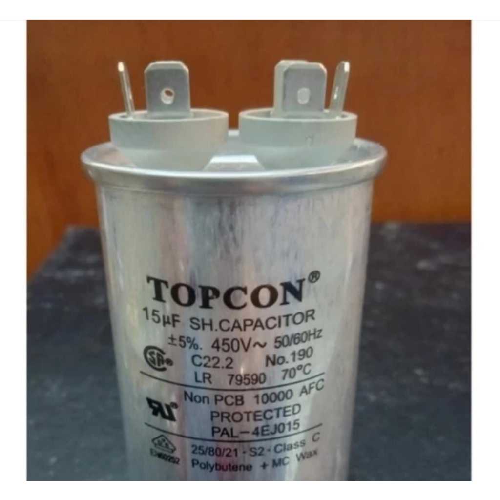 RE2280 kapasitor capacitor ac 15 uf 450 vac topcon 15uf 450v running By PCM LTC GLODOK