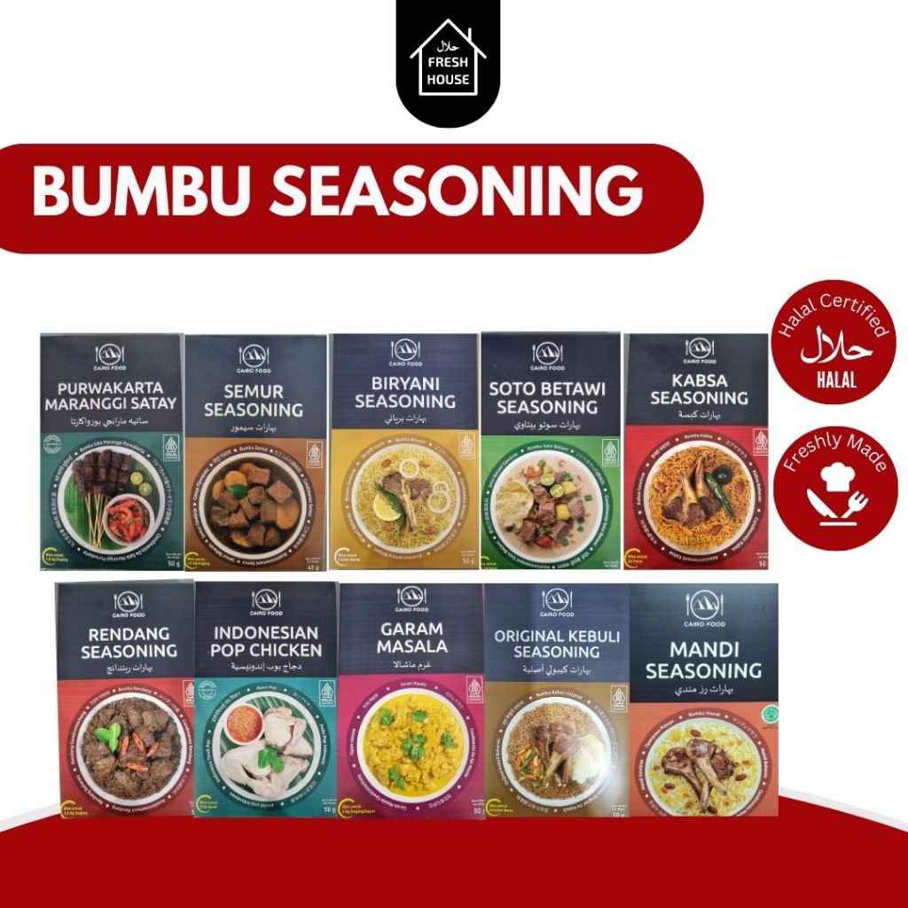 

BUMBU SEASONING BIRYNI/GARM MASALA/KABSA/MANDI/RENDNG/AYAM POP/SOTO BETAWI/SEMUR/SATE MARANGI/KEBULI