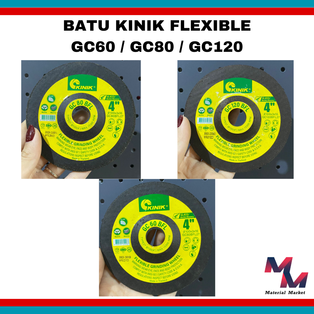 Kinik Batu Gerinda Flexibel GC60 / GC80 / GC120 Batu Poles Flexible 4"