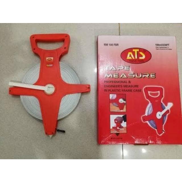 Meteran Rol Fiber Tancap 100M ATS Meter Roll Tanah Tarik Gulung 100 M Original