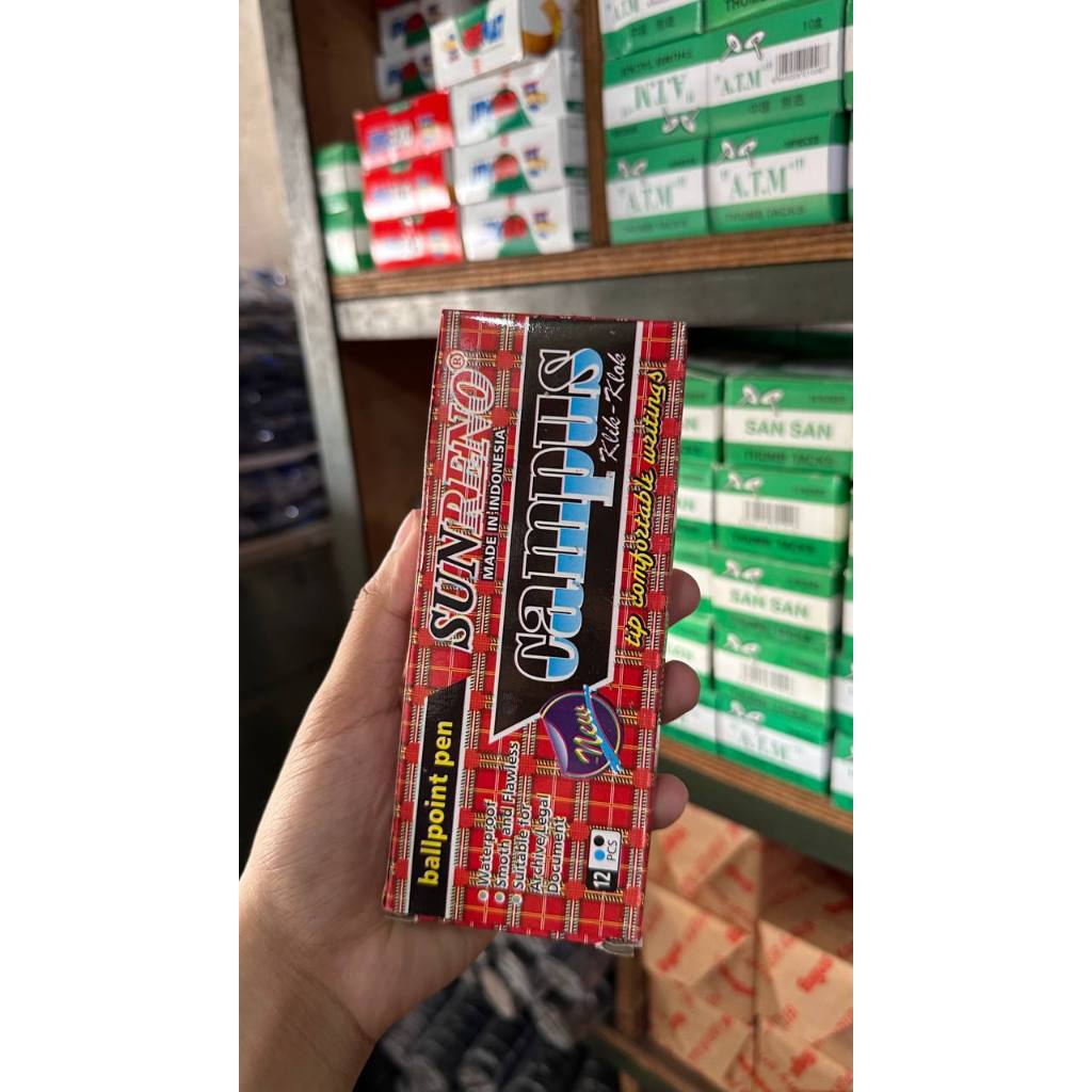 

Pulpen SUNRENO CAMPUS Ballpoint pen Hitam ( isi 12 pcs )