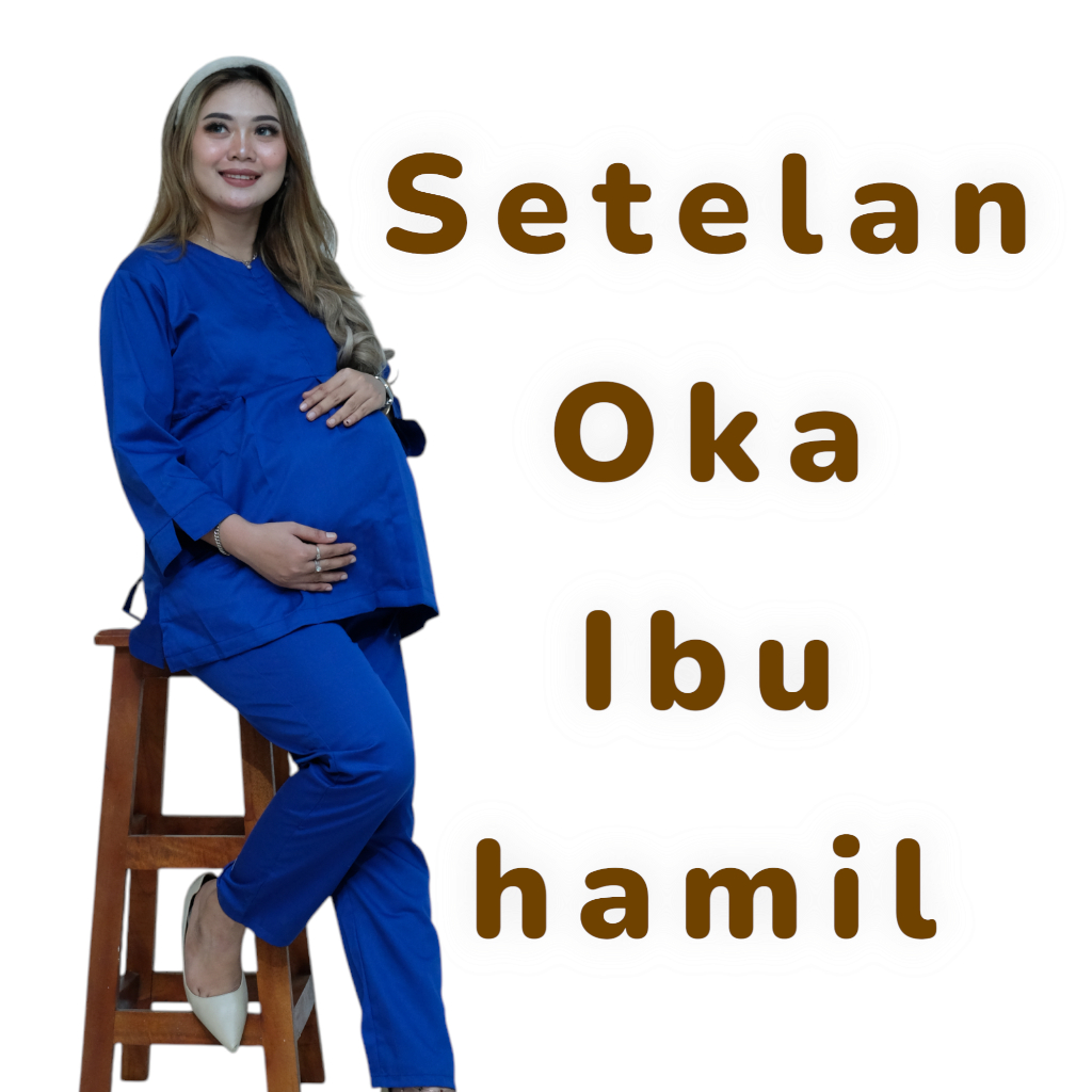 Scrub Ok Bumil / Baju Oka / Baju Perawat Ibu Hamil Lengan Panjang Pendek | Scrub Dokter | Baju Ok