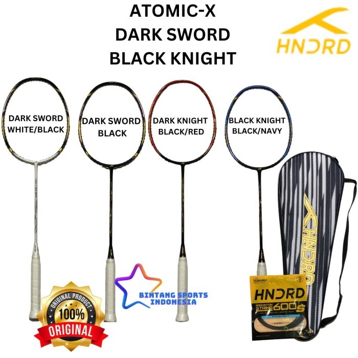 RAKET HUNDRED BADMINTON BULUTANGKIS HUNDRED ATOMIC X DARK SWORD BLACK