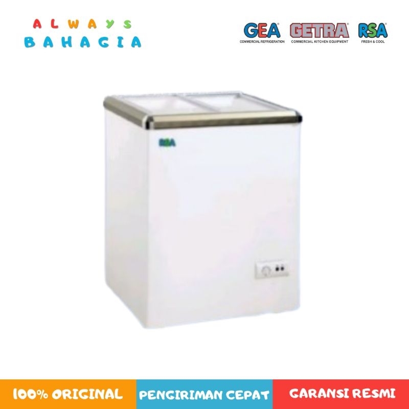 RSA XS-110 SLIDING FLAT GLASS FREEZER 100Liter