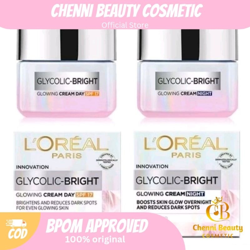 loreal glycolic bright day and night cream