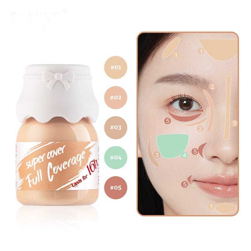 SANIYE Facial Concealer Foundation Cute Bottle Natural Long Lasting Face Concealer Cream-SANIYE Faci