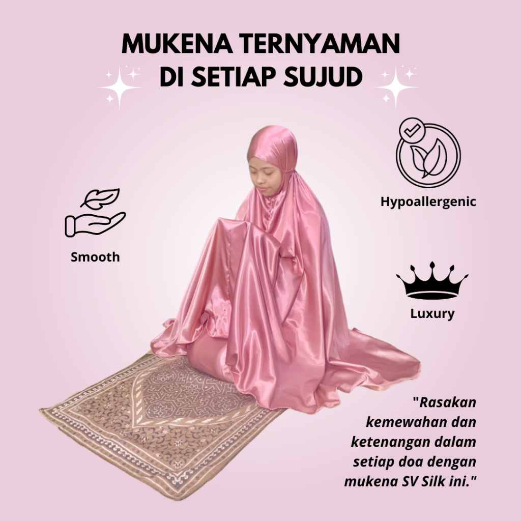 SV SILKY MUKENA PREMIUM TERNYAMA SATIN SILK MUKENA SILK MUKENA SATIN MUKENA DEWASA
