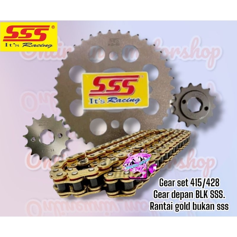 gear gir sss 415 rantai gold smash old/smash new/shogun110/shogun125/dll