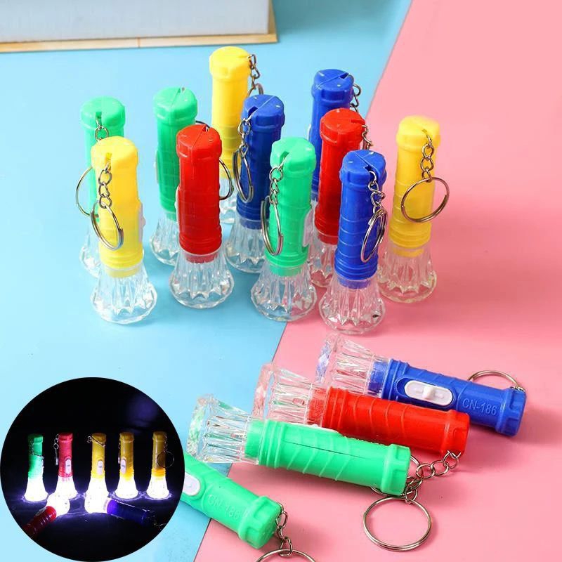 Gantungan Kunci Senter LED Mini Warna Warni / Souvenir Gantungan Kunci Flashlight