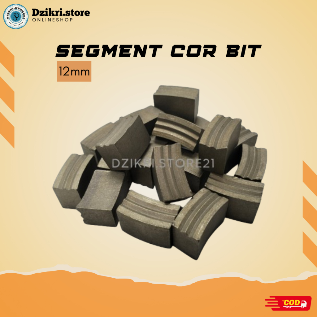 Segmen Mata Bor Coring Ukuran 12 Mm / Mata Bor Batuan Keras