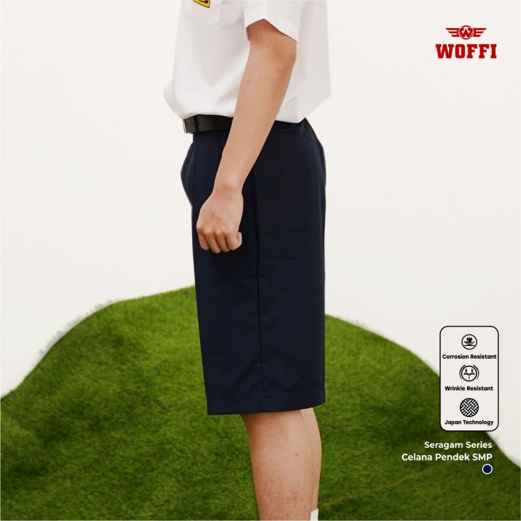 Viral  Seragam Smp Woffi Celana 3/4 Ban Biru