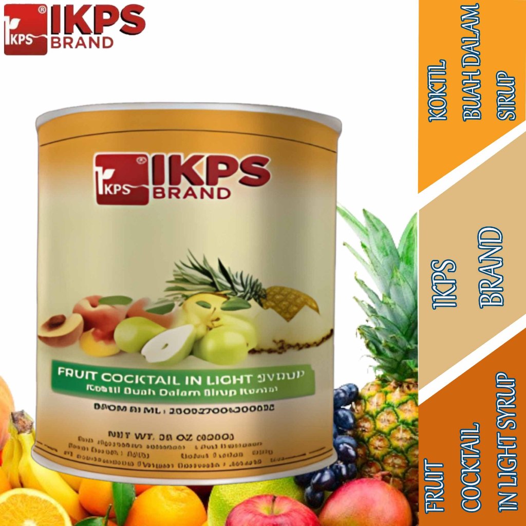 

Fruit Cocktail In Light Syrup - Ikps Brand - Koktil Buah Kaleng Dalam Sirup - 820gr