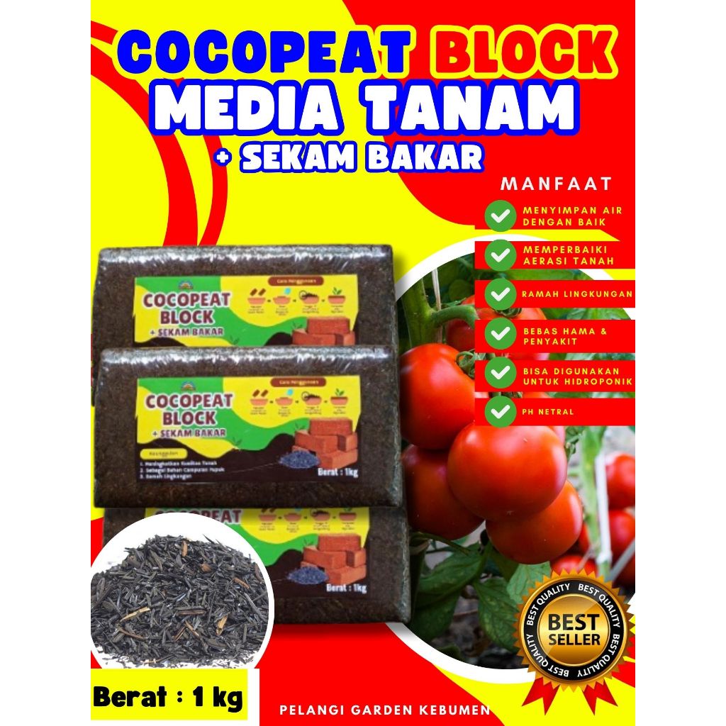 LEBIH HEMAT  Cocopeat Halus, Media Tanam Cocopeat Block Halus 1kg