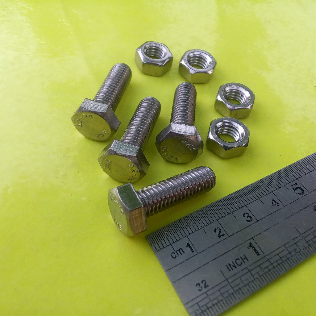 BAUT STAINLESS M10 X 25 / BAUT 17 KUNCI 17 / BAUT SS M10 X 25 SUS 304 / BAUT M10X25 STAINLESS STEEL 