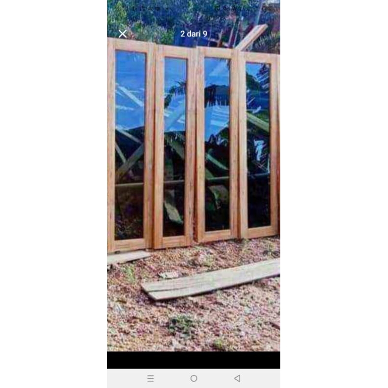 jendela jati kaca riben